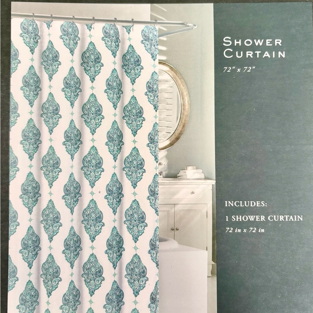 Nicole Miller Turquoise and White Paisley Fabric